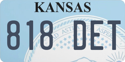 KS license plate 818DET