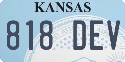 KS license plate 818DEV