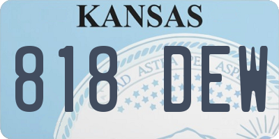 KS license plate 818DEW