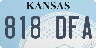 KS license plate 818DFA