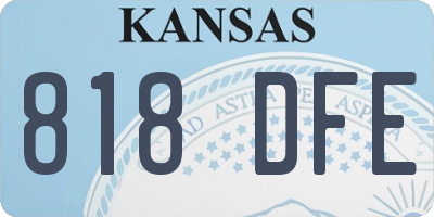 KS license plate 818DFE