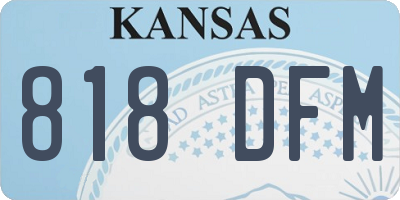 KS license plate 818DFM