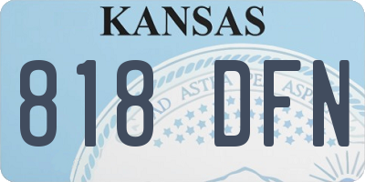 KS license plate 818DFN