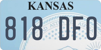 KS license plate 818DFO