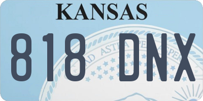 KS license plate 818DNX
