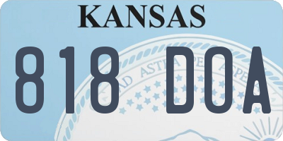 KS license plate 818DOA
