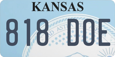 KS license plate 818DOE