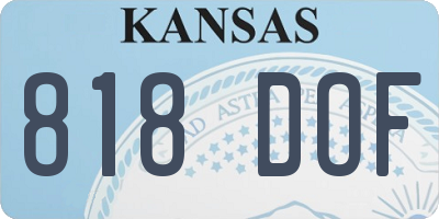 KS license plate 818DOF