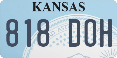 KS license plate 818DOH