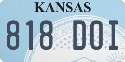 KS license plate 818DOI