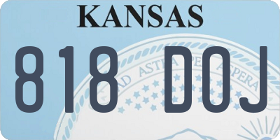 KS license plate 818DOJ