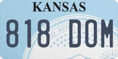 KS license plate 818DOM