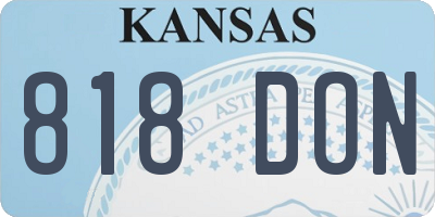 KS license plate 818DON