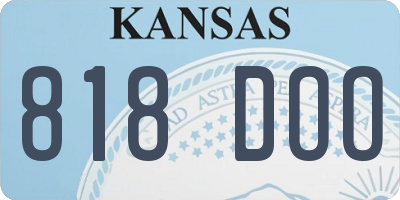 KS license plate 818DOO