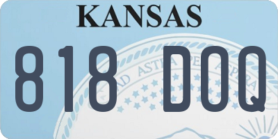 KS license plate 818DOQ