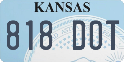 KS license plate 818DOT