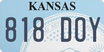 KS license plate 818DOY