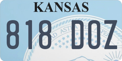 KS license plate 818DOZ