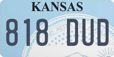 KS license plate 818DUD