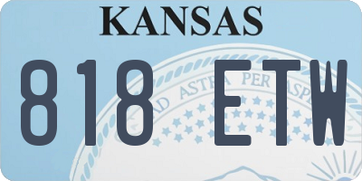 KS license plate 818ETW