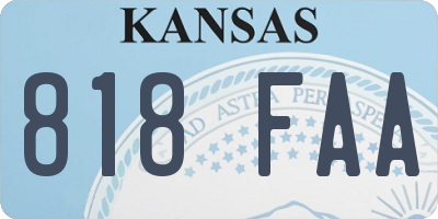 KS license plate 818FAA