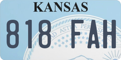 KS license plate 818FAH