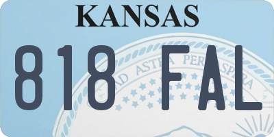 KS license plate 818FAL