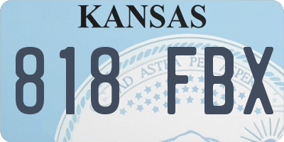 KS license plate 818FBX