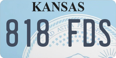 KS license plate 818FDS