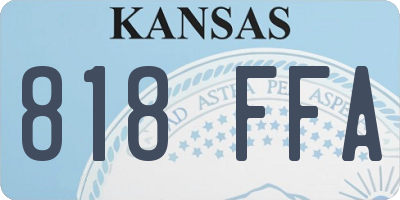 KS license plate 818FFA