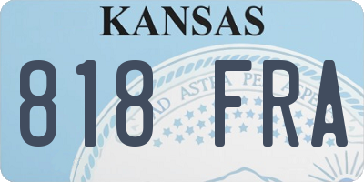 KS license plate 818FRA