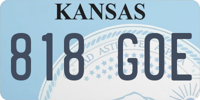 KS license plate 818GOE