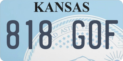 KS license plate 818GOF