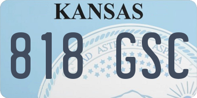 KS license plate 818GSC