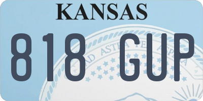 KS license plate 818GUP