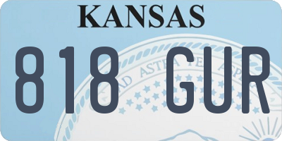 KS license plate 818GUR