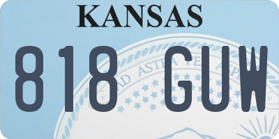 KS license plate 818GUW
