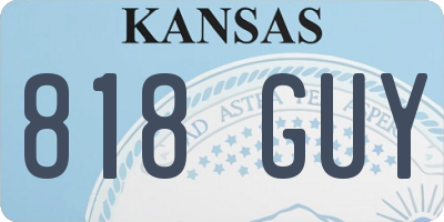 KS license plate 818GUY