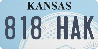 KS license plate 818HAK