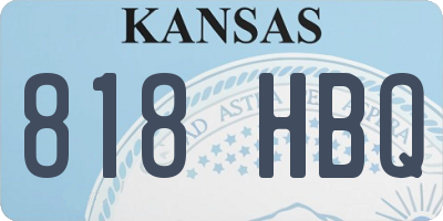 KS license plate 818HBQ