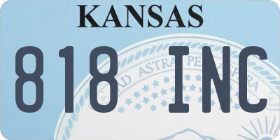 KS license plate 818INC
