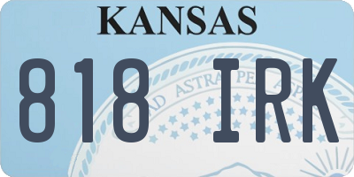 KS license plate 818IRK