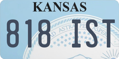 KS license plate 818IST