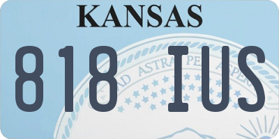 KS license plate 818IUS