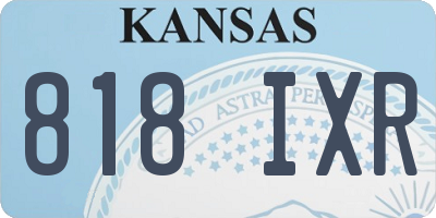 KS license plate 818IXR