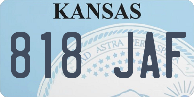 KS license plate 818JAF
