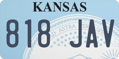 KS license plate 818JAV