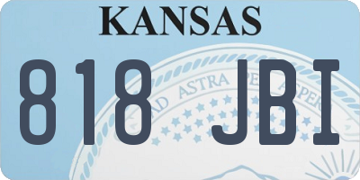 KS license plate 818JBI