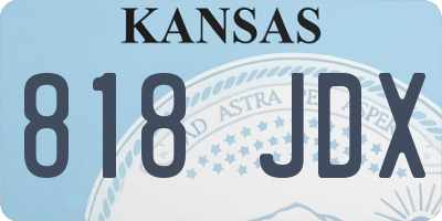 KS license plate 818JDX