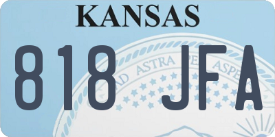 KS license plate 818JFA